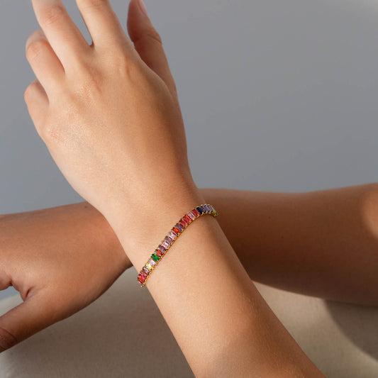Baguette Tennis Bracelet - Multicolor 1