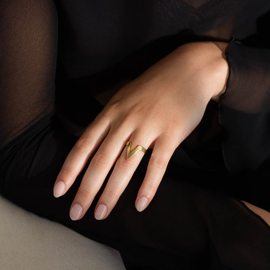 Chevron Ring Gold