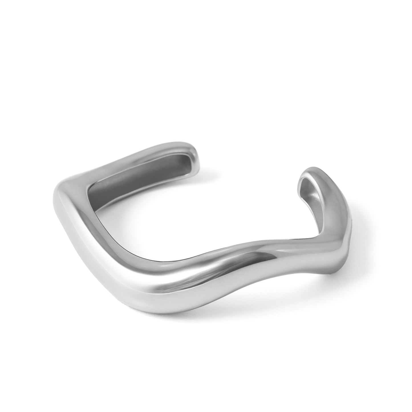 Dome Figure Cuff Bracelet - Silver