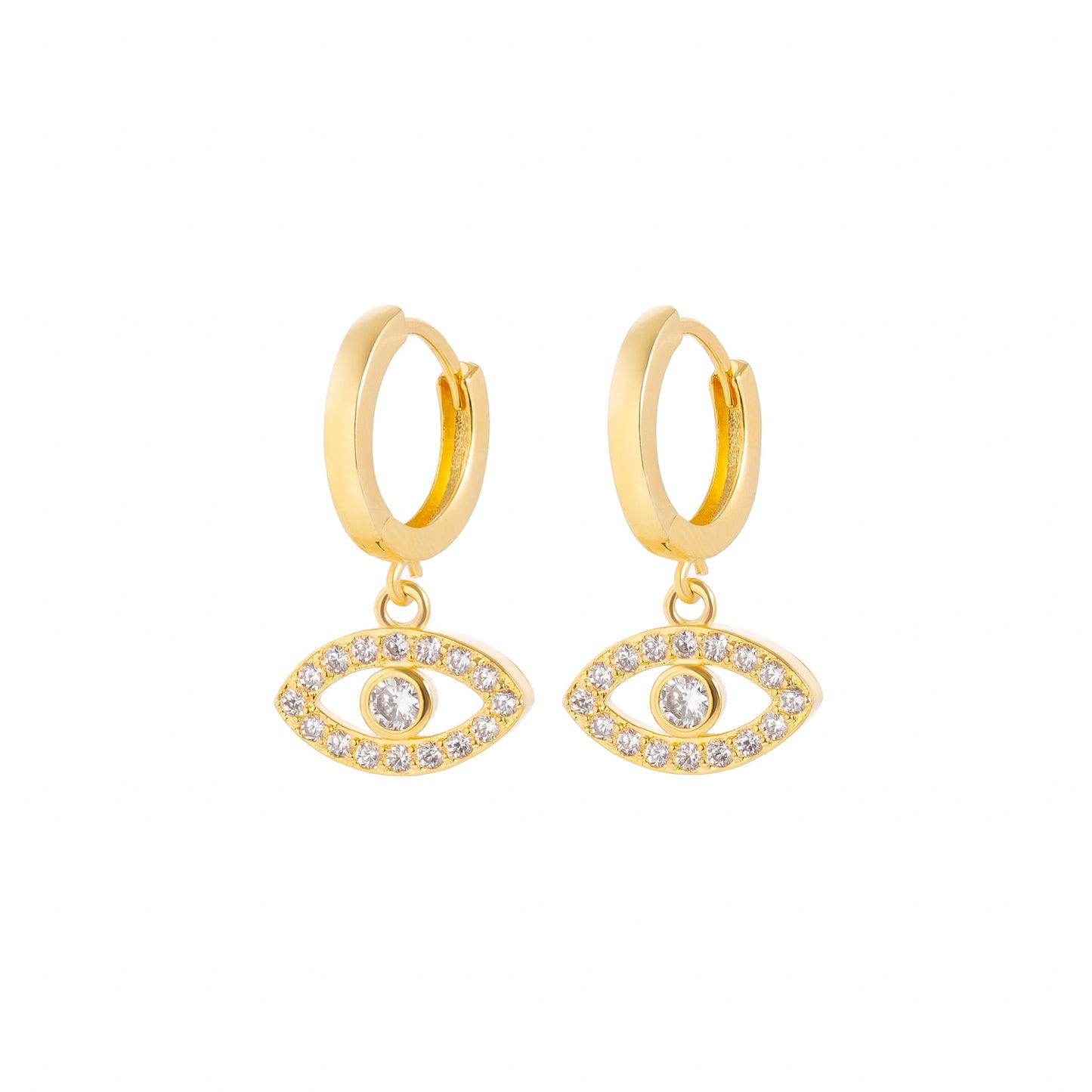 Evil Eye Huggie Earrings