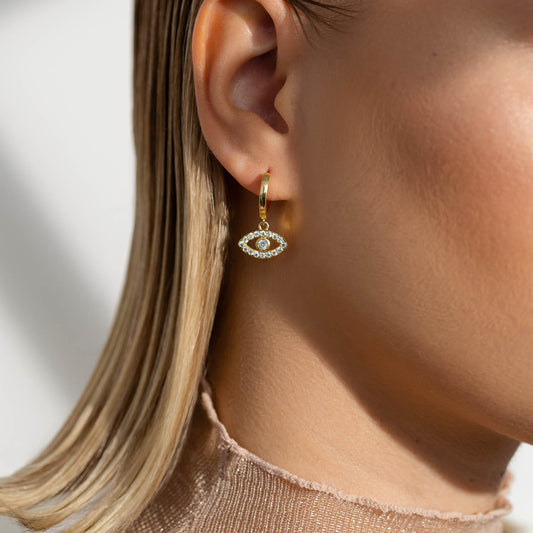 Evil Eye Huggie Earrings 1