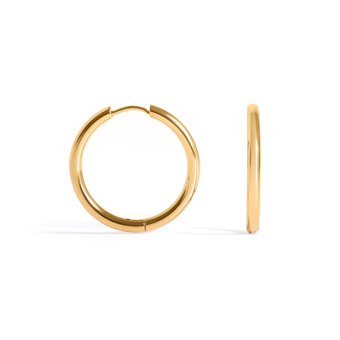 Gold Feather Hoop Earrings l