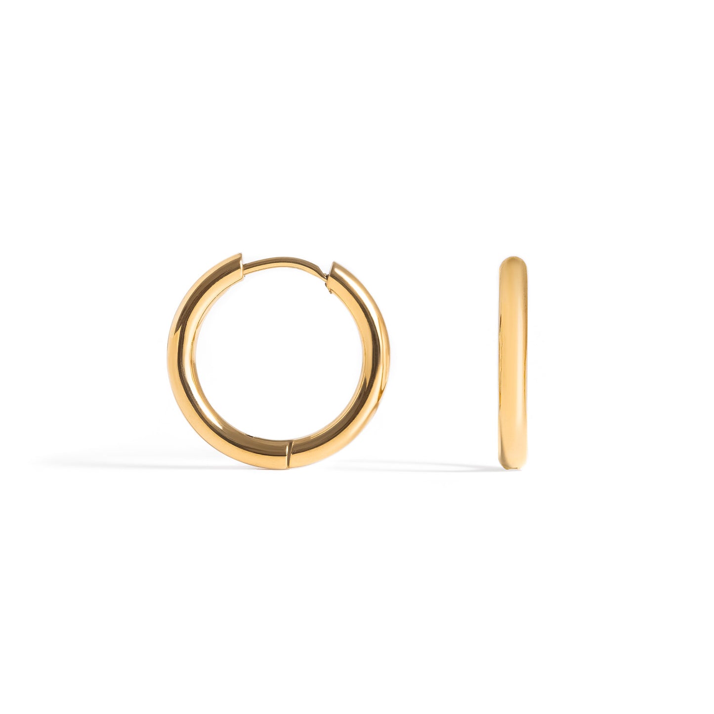 Gold Feather Hoop Earrings m