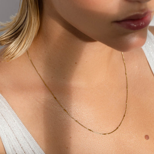 Gold Pressed Chain Necklace 1