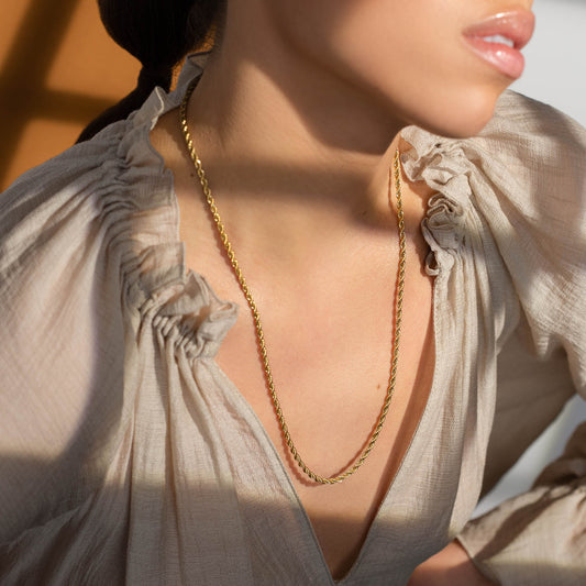 Gold Rope Chain Necklace 1