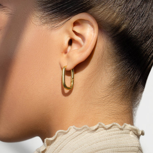 Gold U Hoop Earrings 1