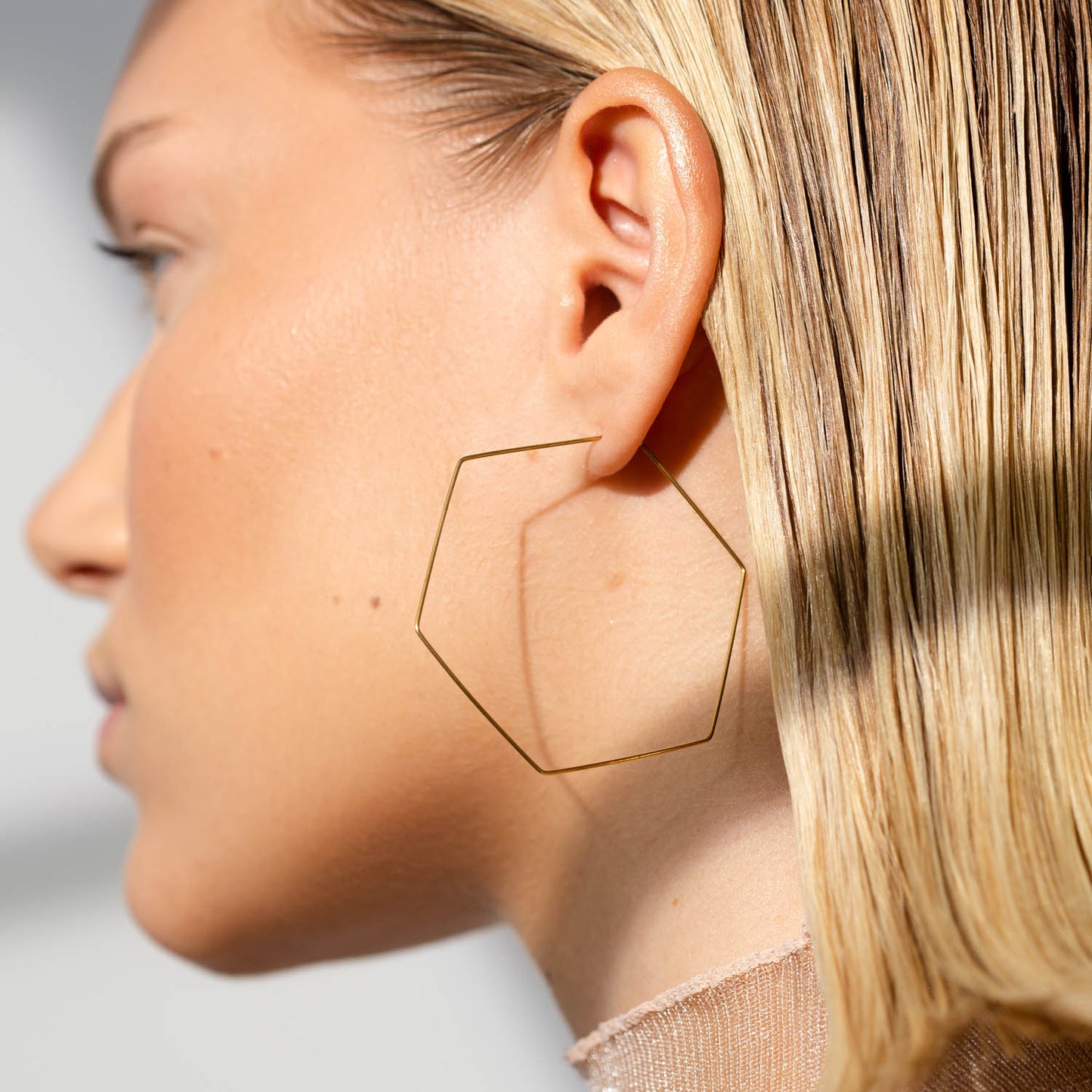 Hexagon Hoop Earrings Large 1