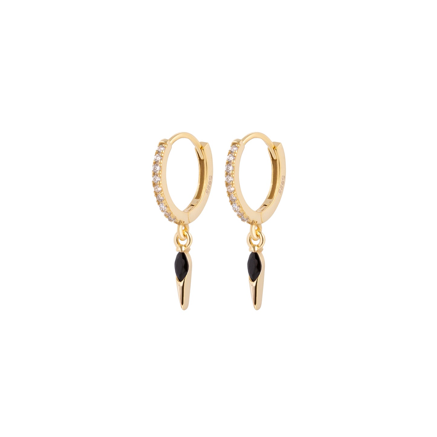 Icicle Hoop Earrings - Black