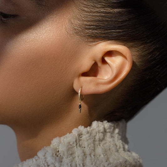 Icicle Hoop Earrings - Black 1