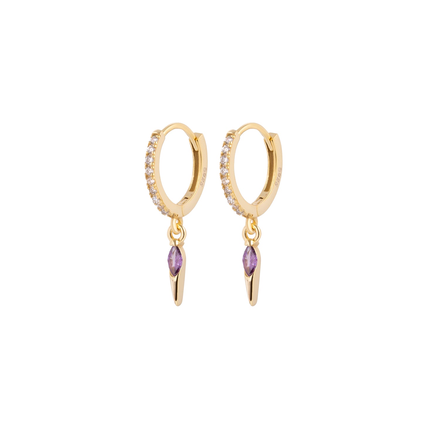Icicle Hoop Earrings - Purple