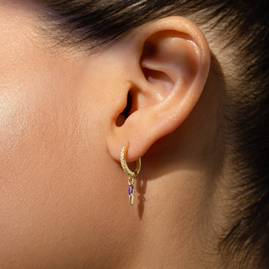 Icicle Hoop Earrings - Purple 1