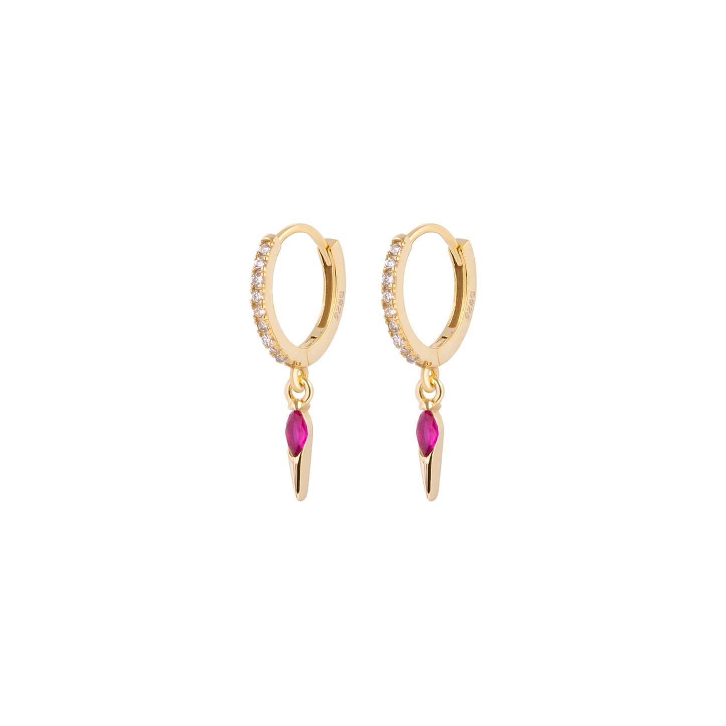 Icicle Hoop Earrings - Rose