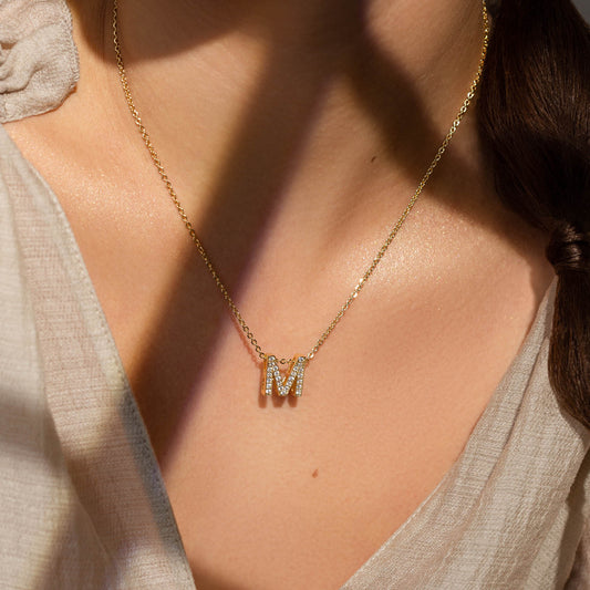 Monogram Necklace Gold