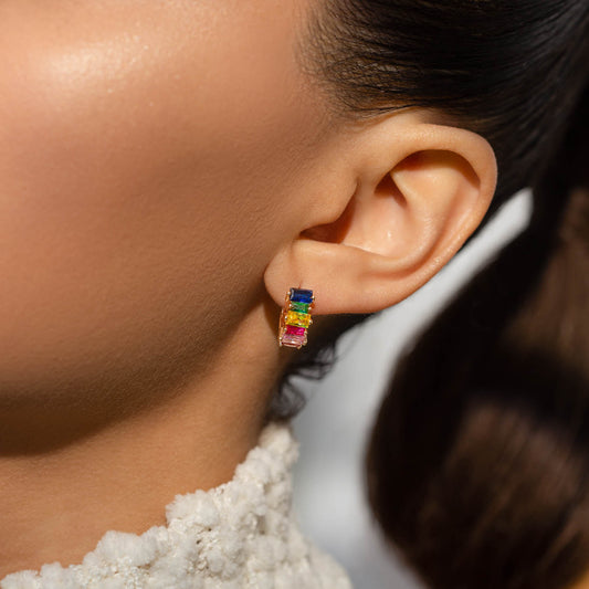Multicolor Baguette Earrings 1