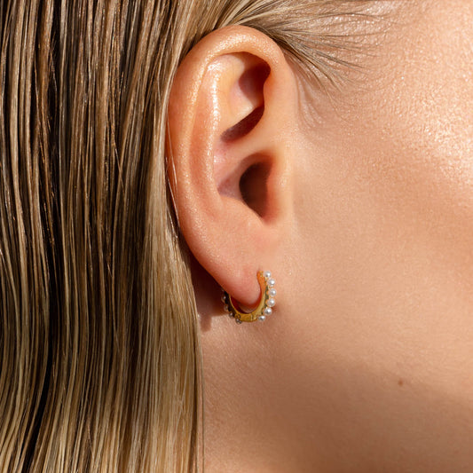 Pearl Hoop Earrings 1