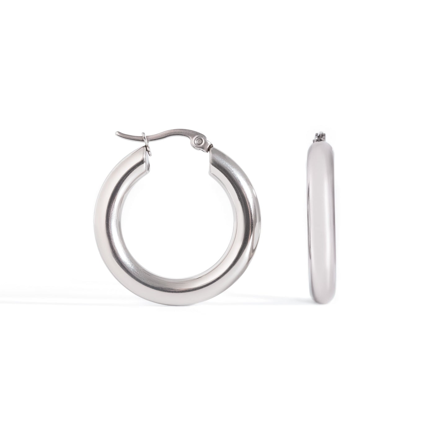 Silver Classic Hoop Earrings l
