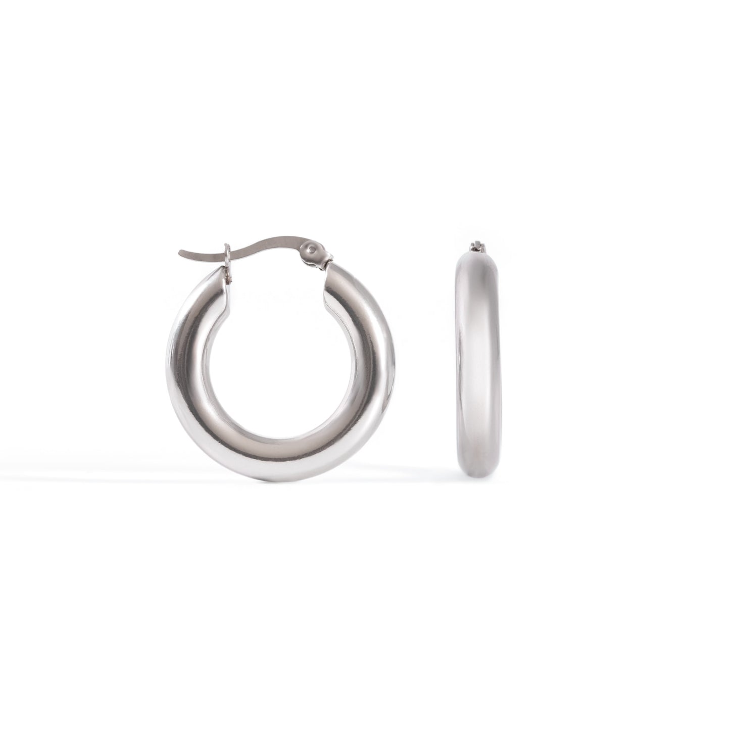 Silver Classic Hoop Earrings m