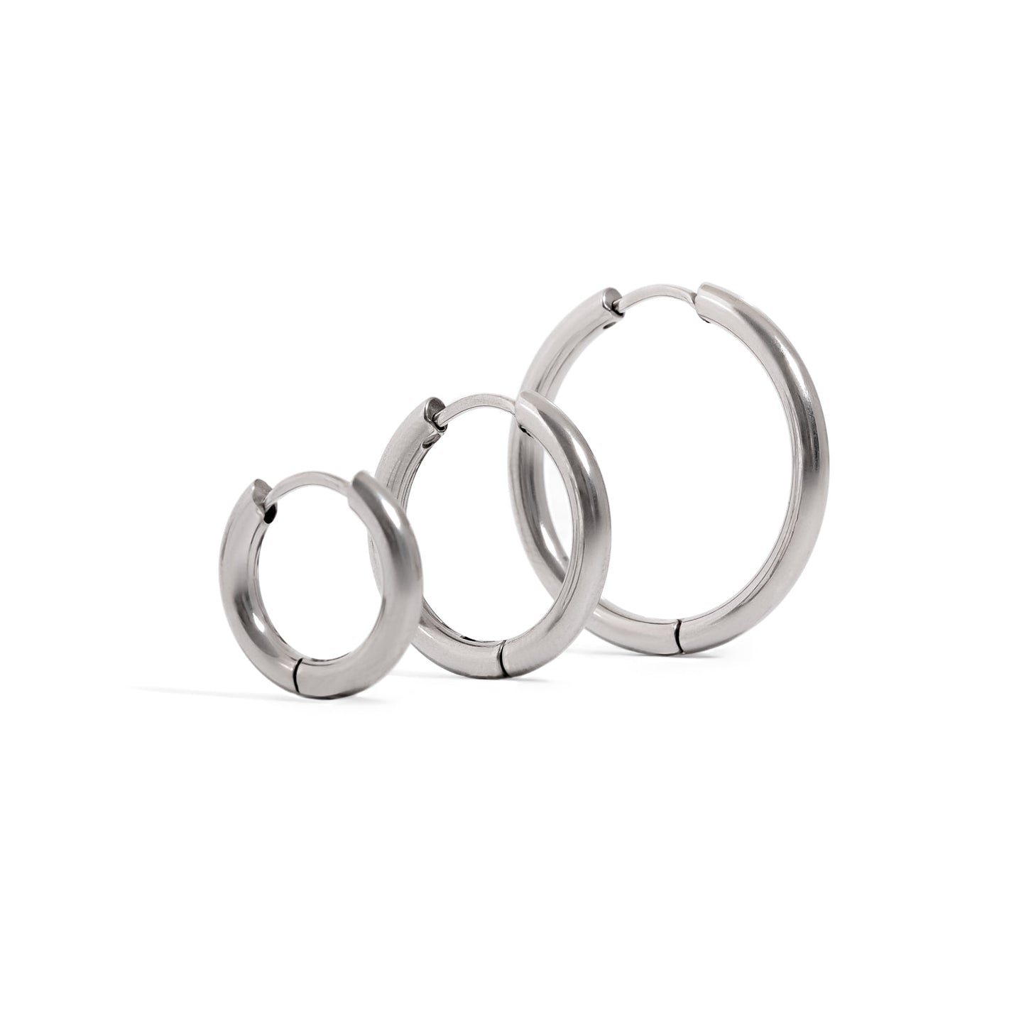 Silver Feather Hoop Earrings