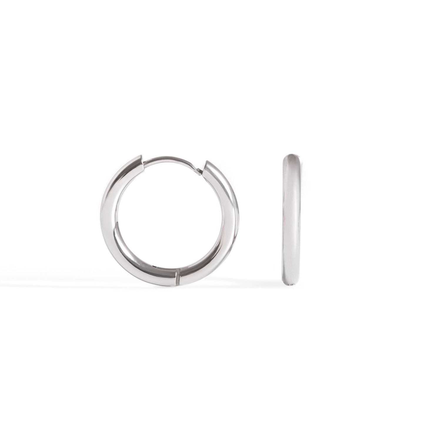 Silver Feather Hoop Earrings m