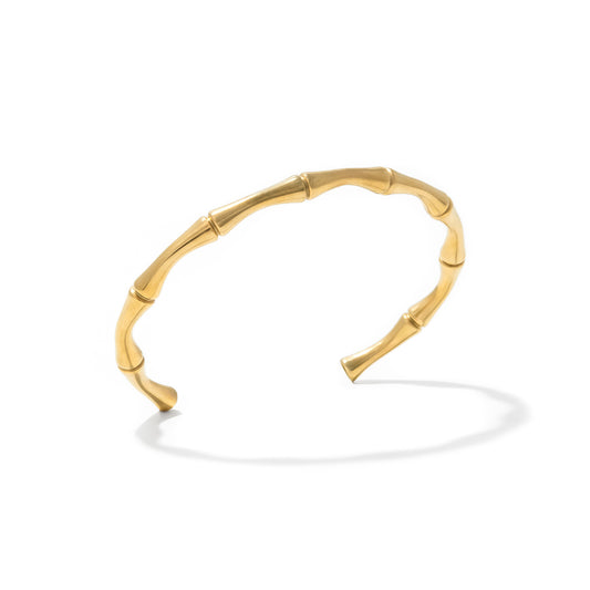 Bamboo Cuff Bracelet - Gold