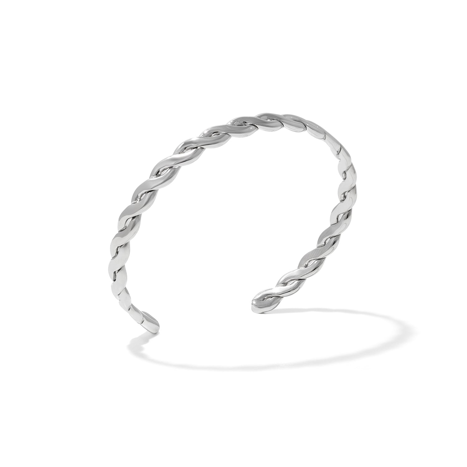 Braided Cuff Bracelet - Silver