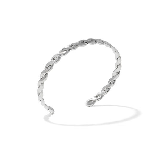 Braided Cuff Bracelet - Silver
