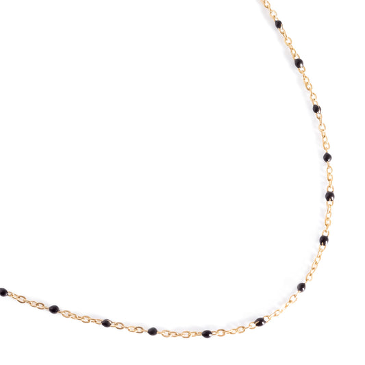 Enamel Link Necklace - Black