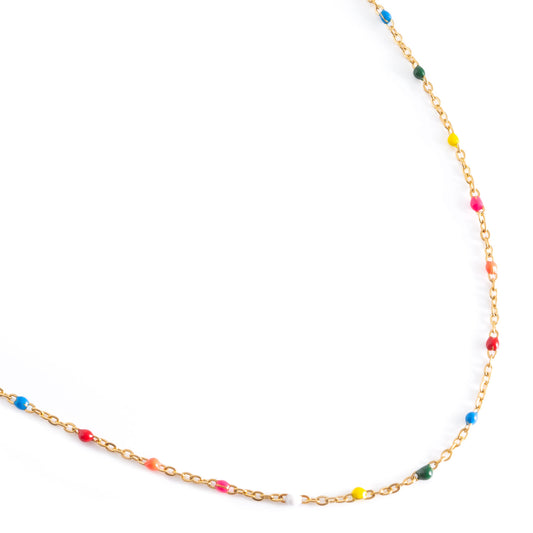 Enamel Link Necklace - Multicolor