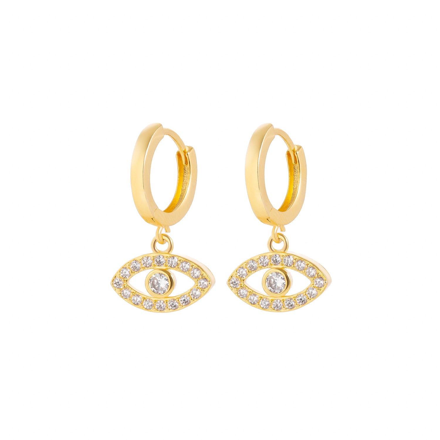 Evil Eye Huggie Earrings
