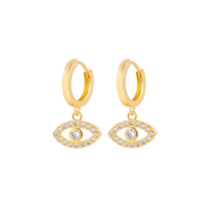 Evil Eye Huggie Earrings