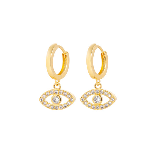 Evil Eye Huggie Earrings