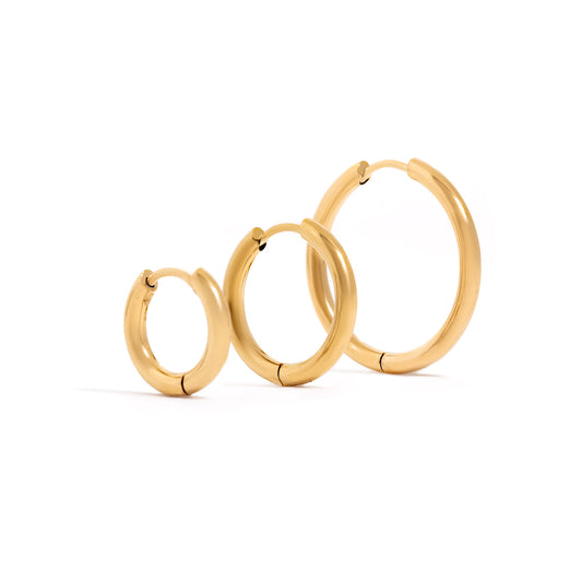 Gold Feather Hoop Earrings