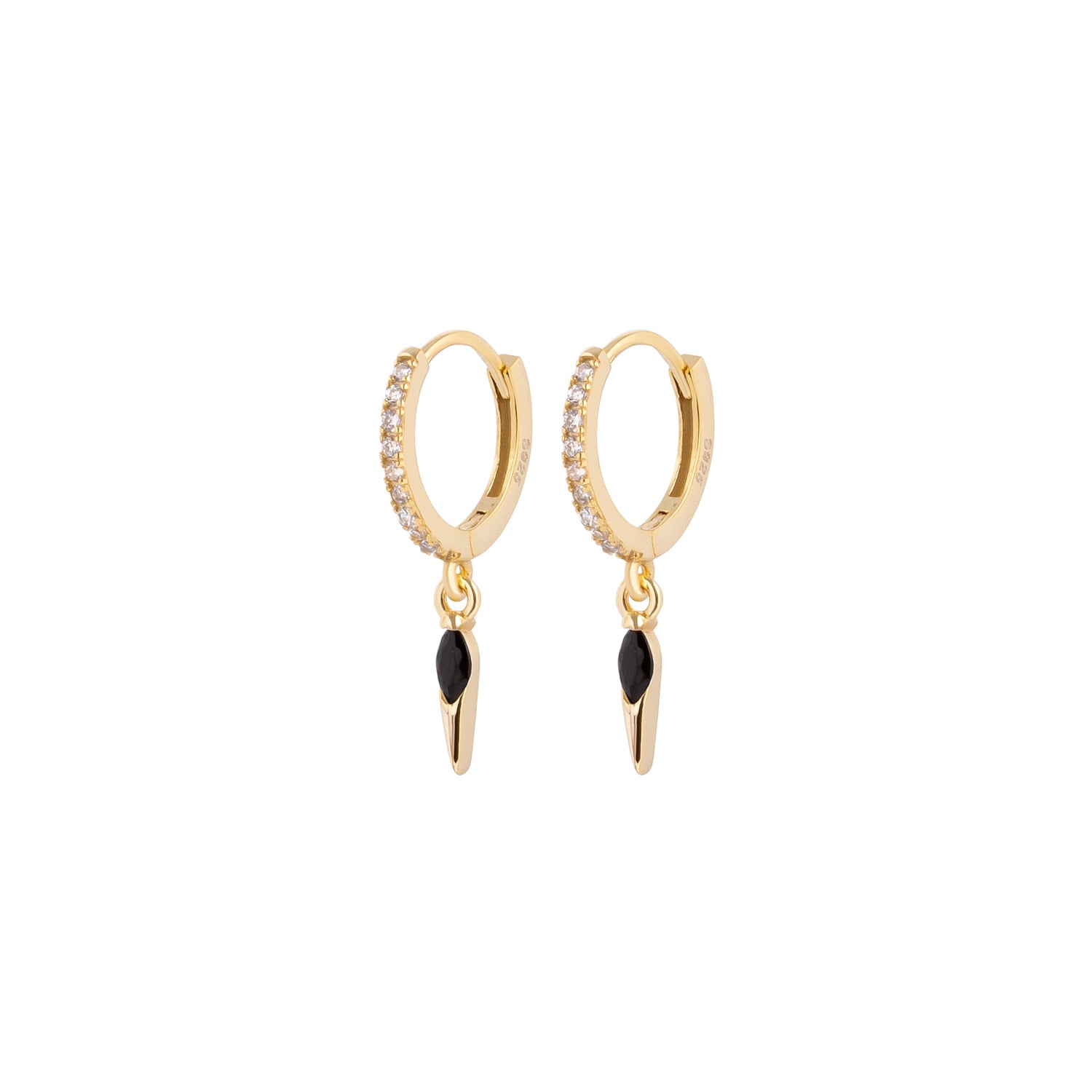 Icicle Hoop Earrings - Black