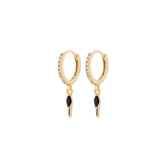 Icicle Hoop Earrings - Black