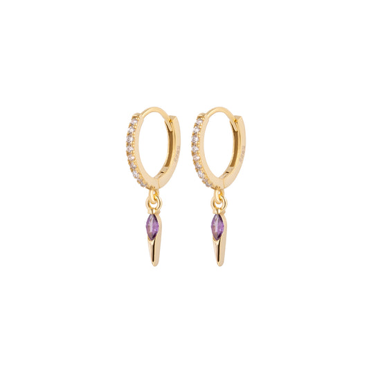Icicle Hoop Earrings - Purple