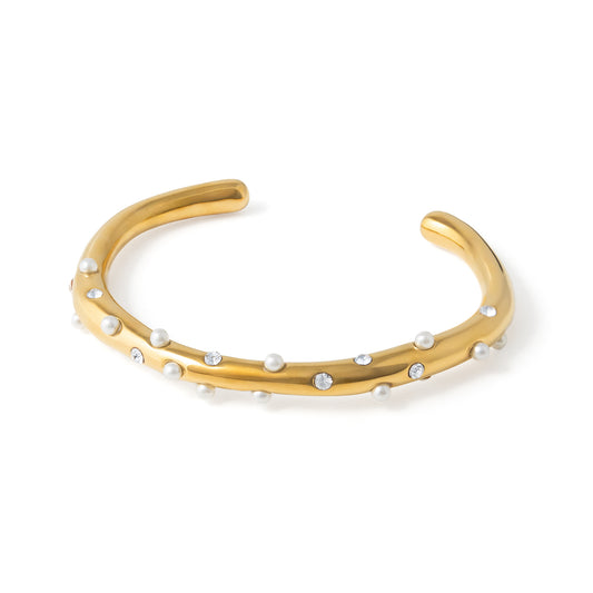 Mini Pearl Satellite Cuff Bracelet