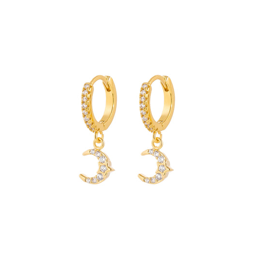 Moon Huggie Earrings
