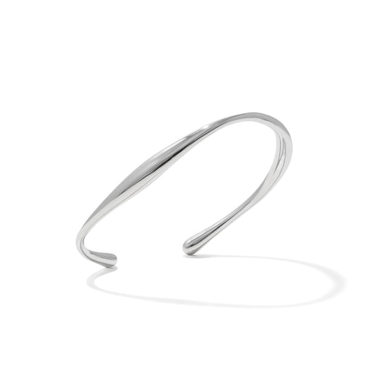 Organic Dome Cuff Bracelet - Silver