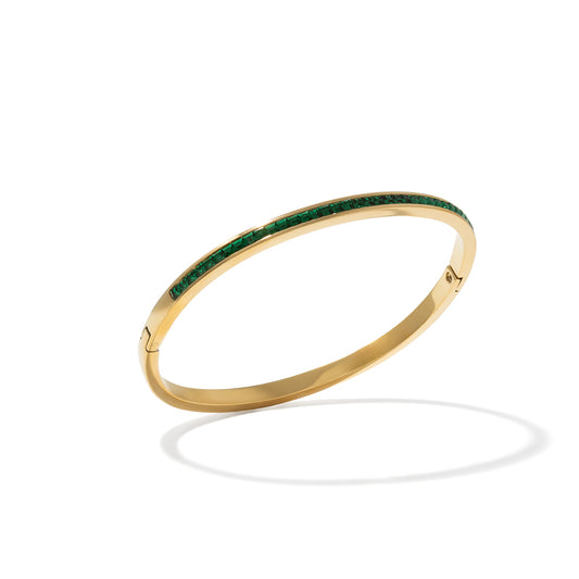 Pave Cuff Bracelet -Green