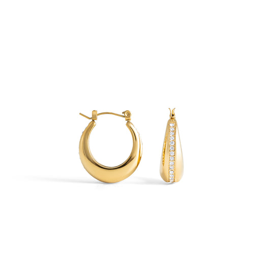 Pave Hoop Earrings