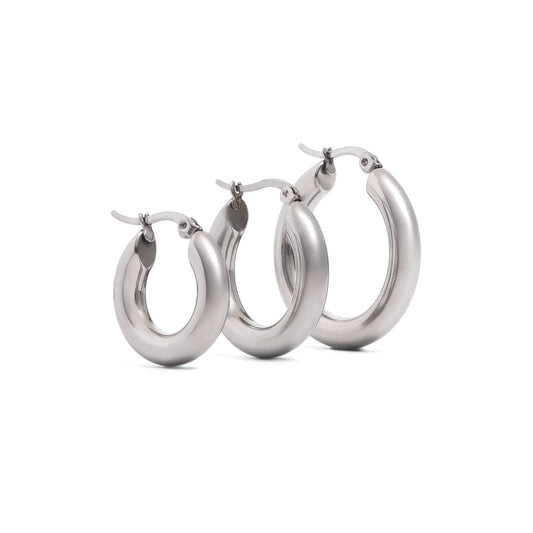 Silver Classic Hoop Earrings