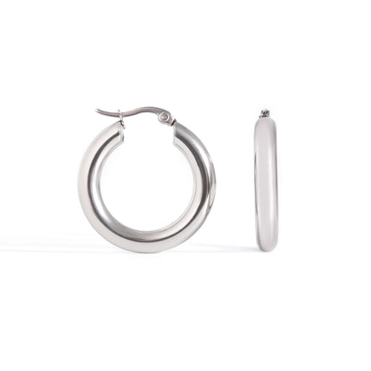 Silver Classic Hoop Earrings l