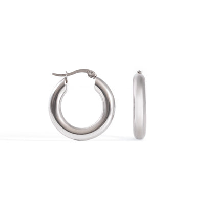 Silver Classic Hoop Earrings m
