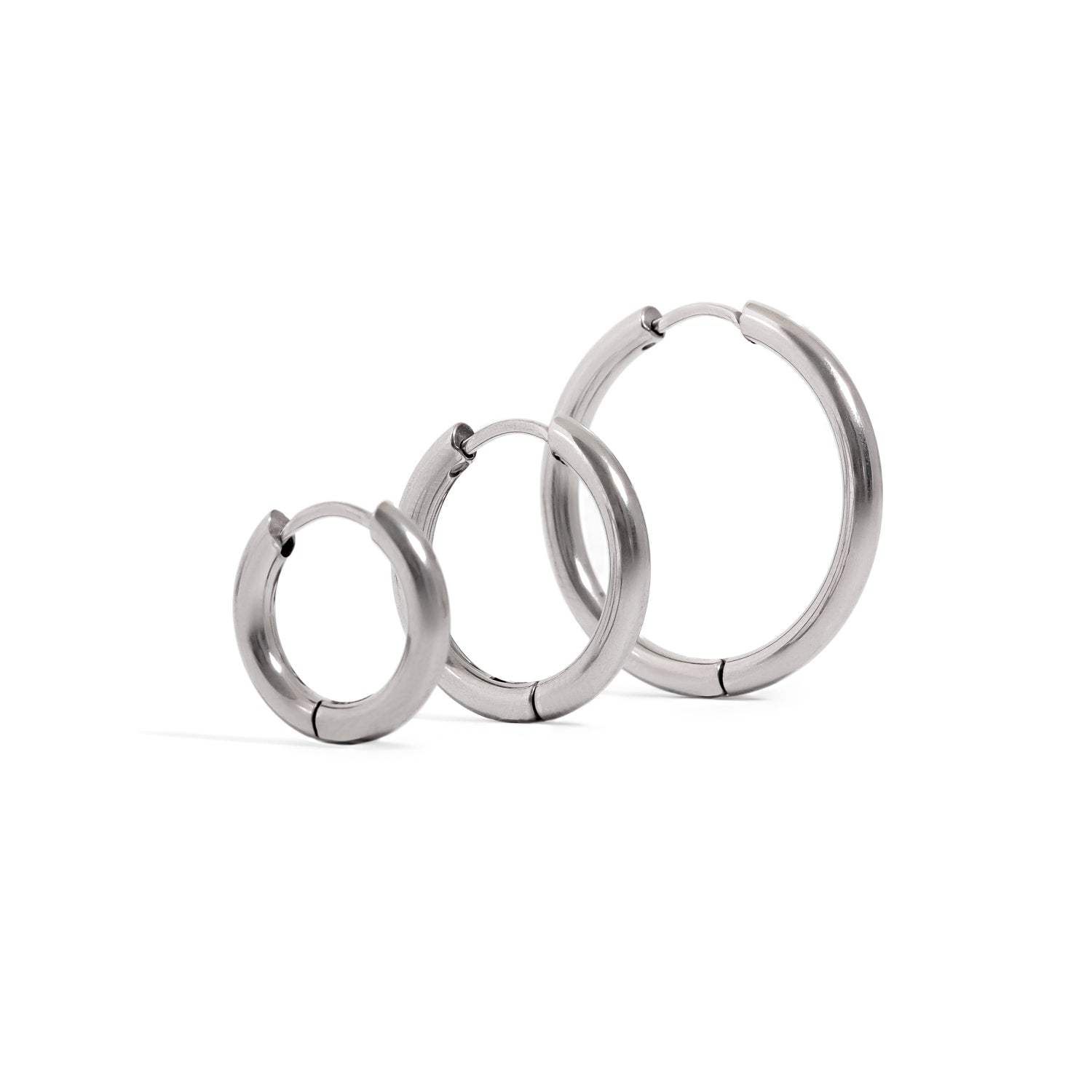 Silver Feather Hoop Earrings
