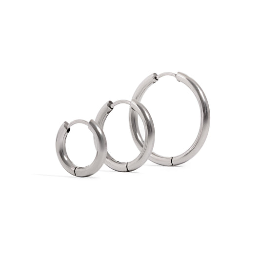 Silver Feather Hoop Earrings