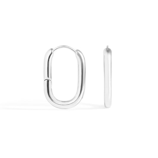 Silver U Hoop Earrings