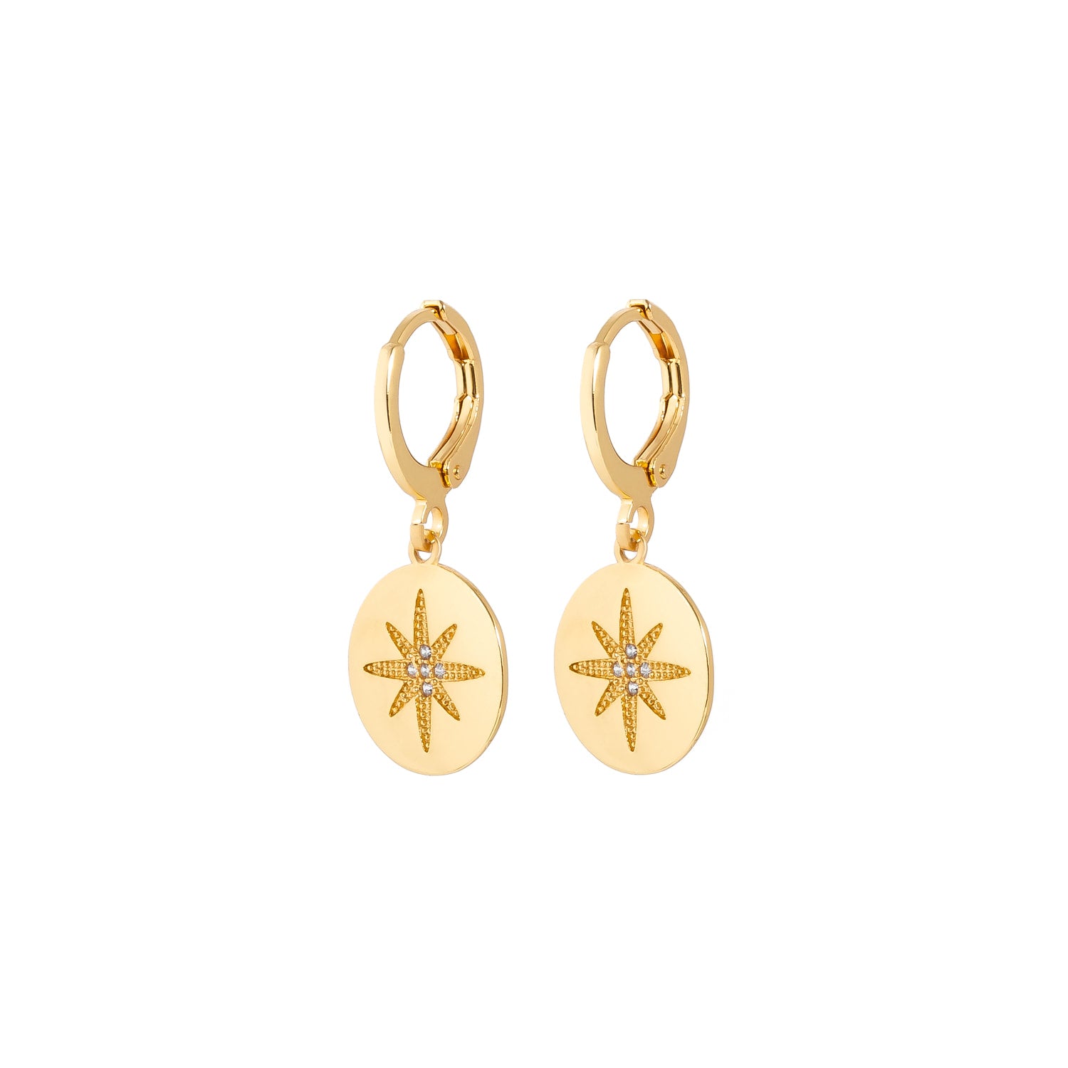 Star Coin Huggie Earrings