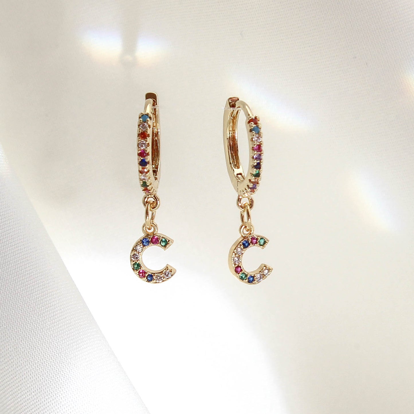 Monogram Huggie Earrings