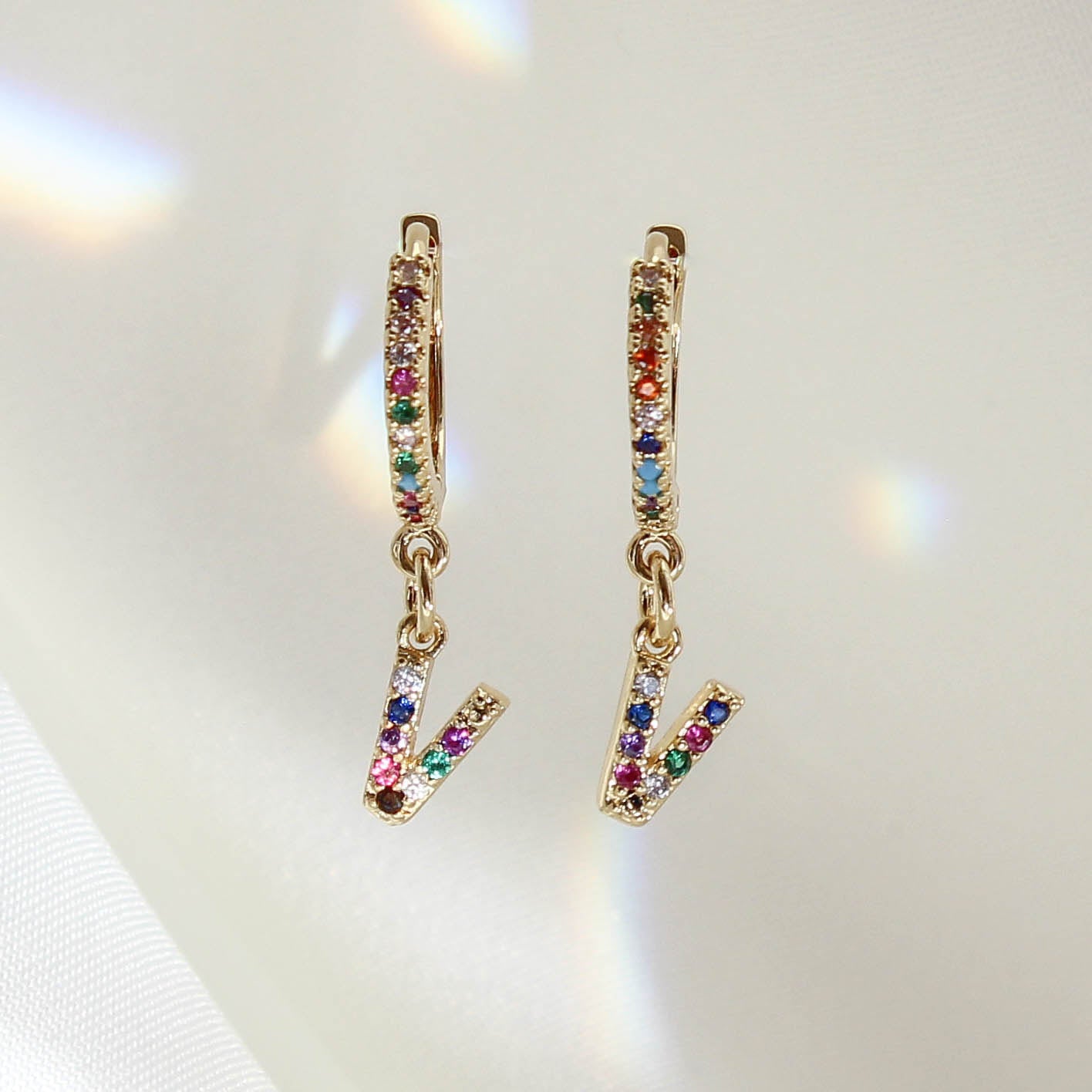 Monogram Huggie Earrings