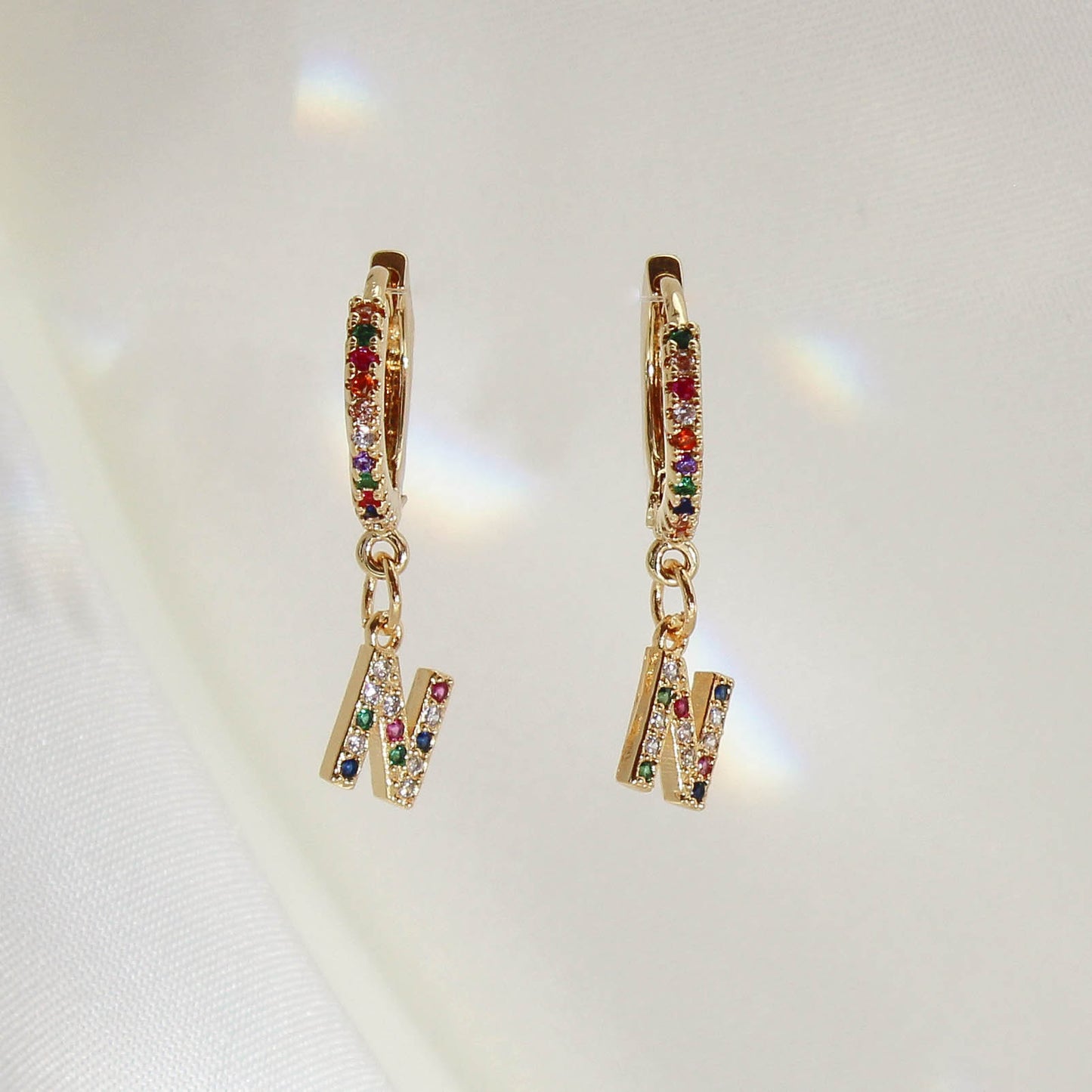 Monogram Huggie Earrings